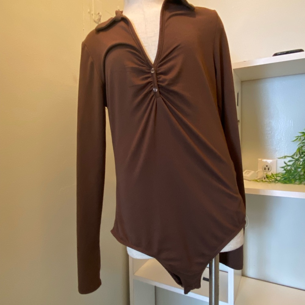 Brown Long Sleeve Women's Top